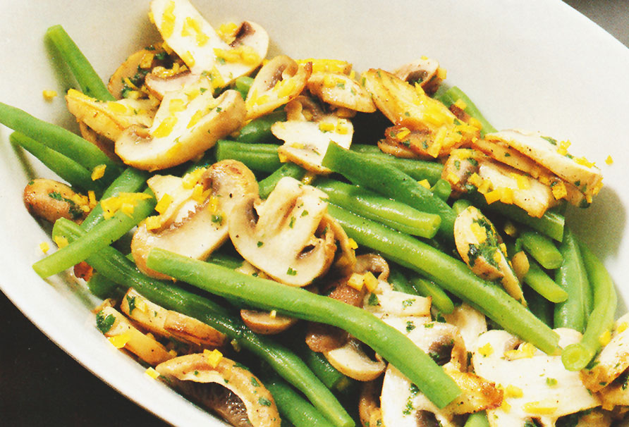 Salade d'haricots et champignons au citron