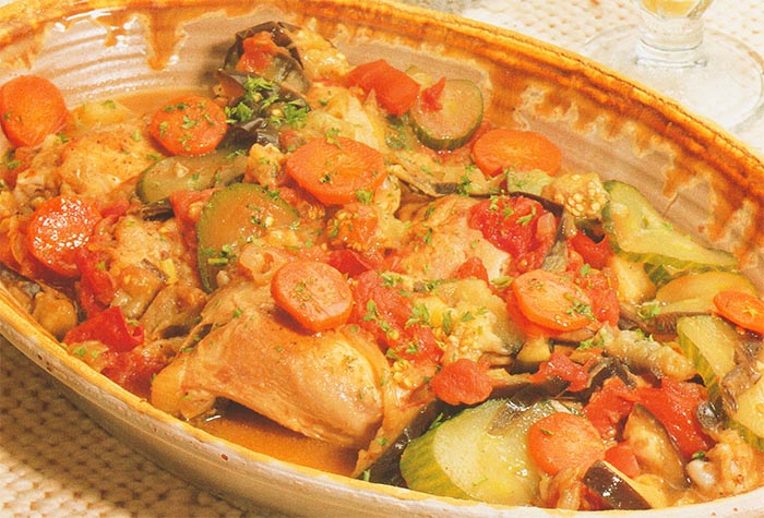 Cuisses de poulet et ses légumes